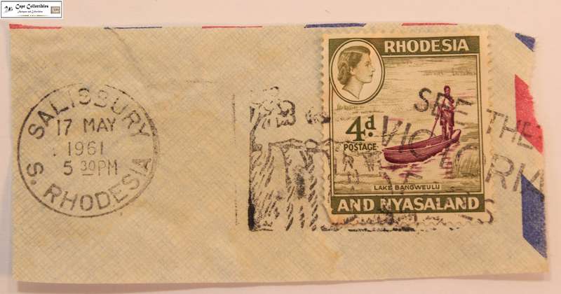 Rhodesia and Nyasaland 4 Pence 1959-1963 Lake Bangweulu Stamp (Scott 163)