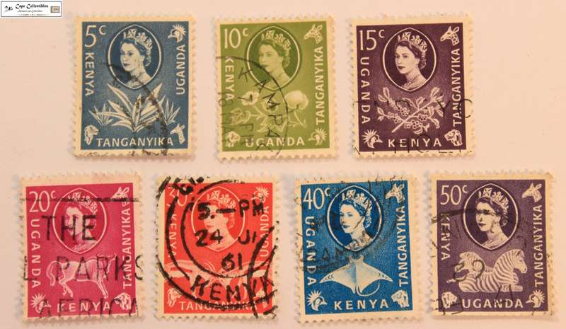 7x Kenya, Uganda & Tanganyika 5c/10c/15c/20c/30c/40c/50Cent 1960 Fauna & Flora Stamp (Scott120/7)