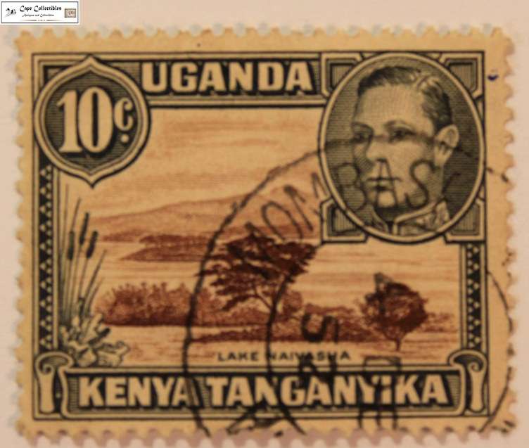 Kenya, Uganda and Tanganyika 10 Cent 1952 Lake Naivasha Stamp (Scott 71)