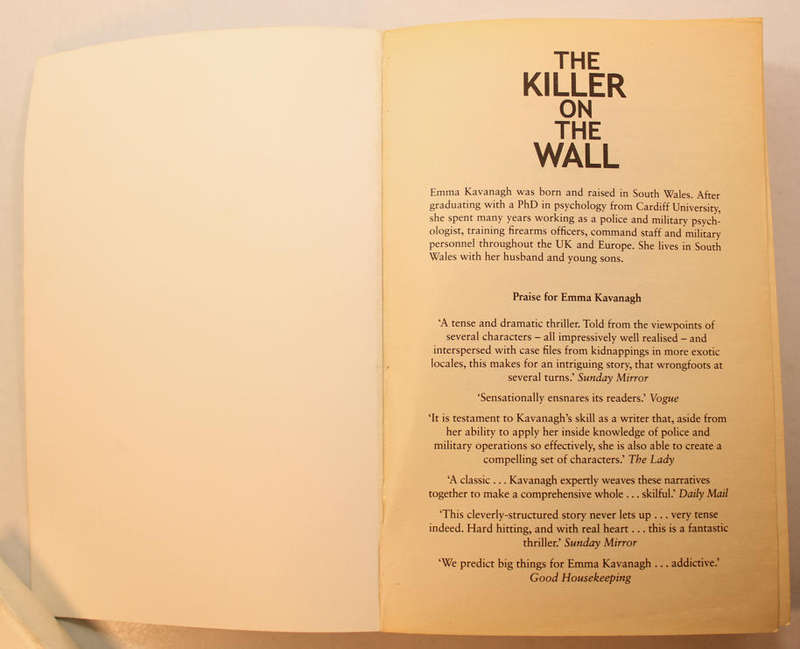 The Killer On The Wall by Emma Kavanagh Softcover Book