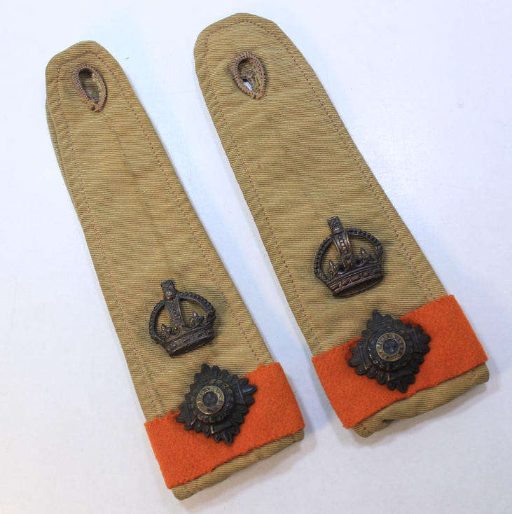WW2 SAAF Lieutenant Colonel Shoulder Epaulette with Pips and Crown Badges