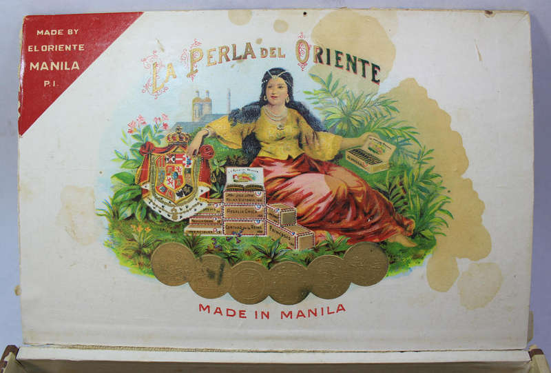 Vintage La Perla Del Oriente Manila Philippines Cigar Box