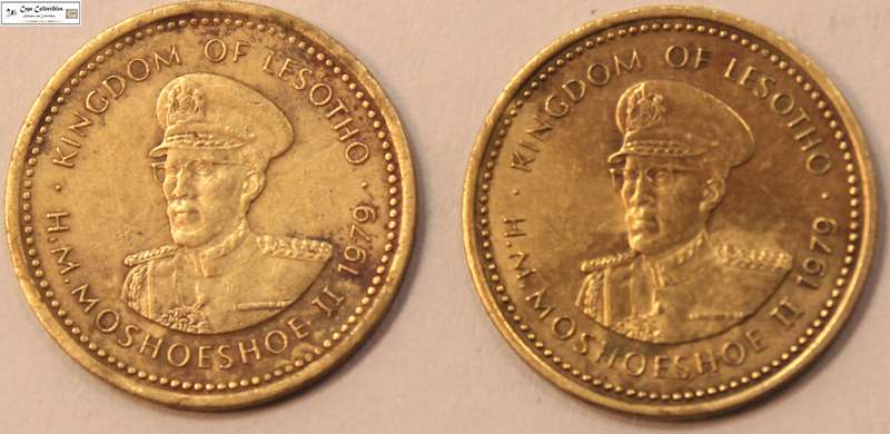 2 x Lesotho 1 Sente 1979 Coins Circulated