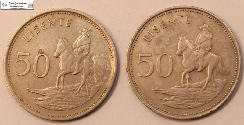 2 x Lesotho 50 Lisente 1979 and 1983 Coins Circulated