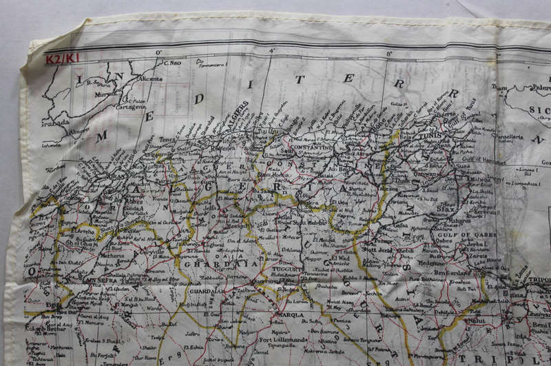 WW2 RAF and UDF Pilots Silk Escape Map Grid K2/K1 North Africa & K1/K2 Cyrenaica