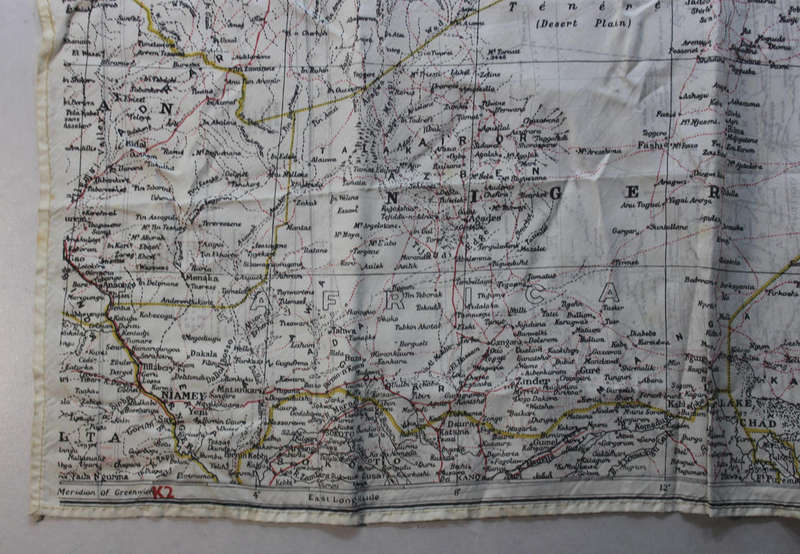 WW2 RAF and UDF Pilots Silk Escape Map Grid K2/K1 North Africa & K1/K2 Cyrenaica