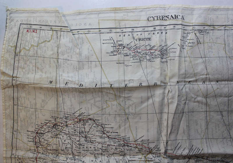 WW2 RAF and UDF Pilots Silk Escape Map Grid K2/K1 North Africa & K1/K2 Cyrenaica