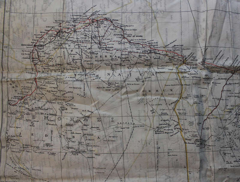 WW2 RAF and UDF Pilots Silk Escape Map Grid K2/K1 North Africa & K1/K2 Cyrenaica