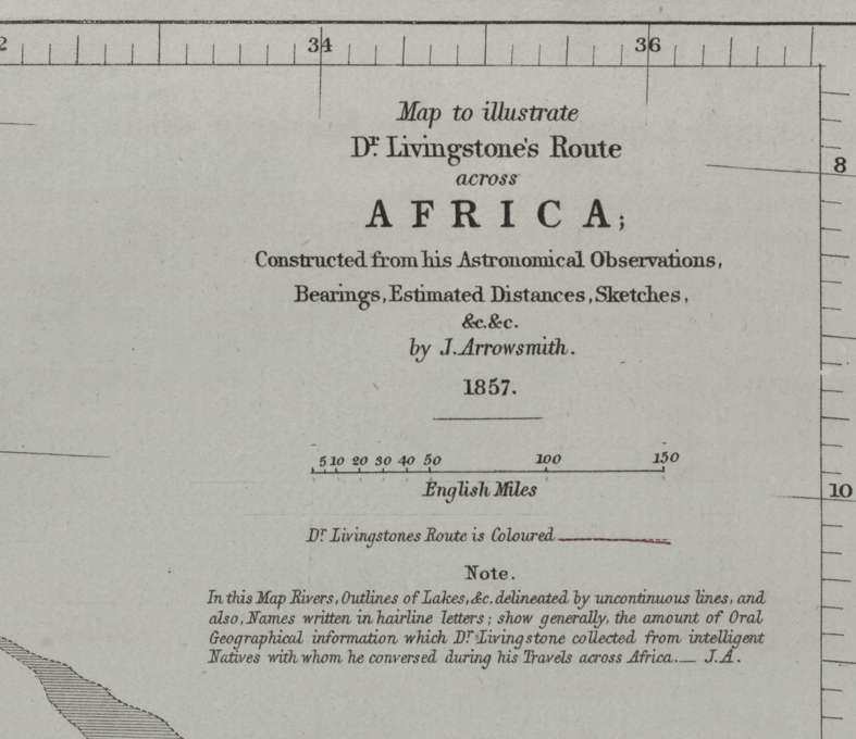 Dr Livingstone's Route Across Africa by J Arrowsmith 1857 Digital Map Digital Download