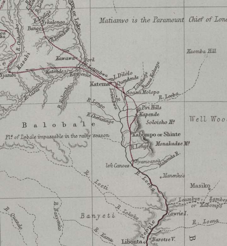 Dr Livingstone's Route Across Africa by J Arrowsmith 1857 Digital Map Digital Download