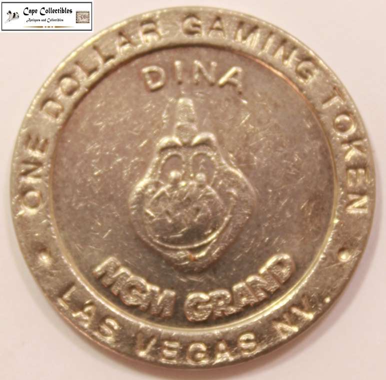 MGM Grand Las Vegas Nevada 1 Dollar Gaming Token 1993 Dina Coin Circulated
