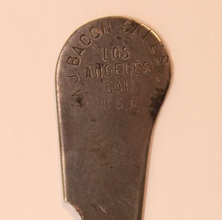 Vintage M.J. Bacon Sales Co Tin or Can Opener Blade, Made in USA