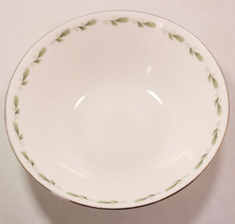 Mayfair Pair of Bone China Coupe Breakfast or Dessert Bowls, Platinum Trim Edging.