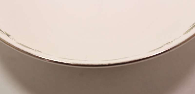 Mayfair Pair of Bone China Coupe Breakfast or Dessert Bowls, Platinum Trim Edging.