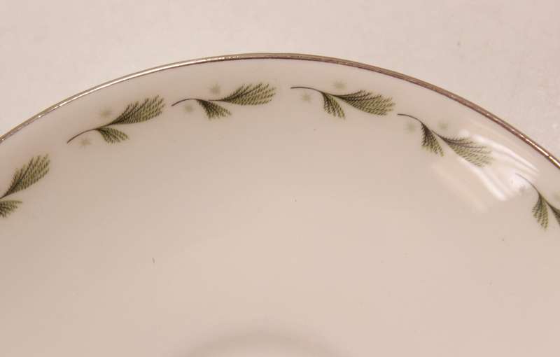 Mayfair Pair of Bone China Coupe Breakfast or Dessert Bowls, Platinum Trim Edging.