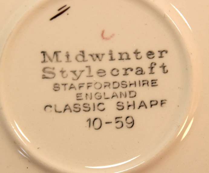 Pair of Vintage Midwinter Stylecraft Classic Porcelain Shape Tea Cup and Saucer from 1959 Turquoise