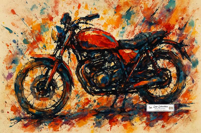 Vintage Motorcycle Abstract Art Digital Download Image For Framing