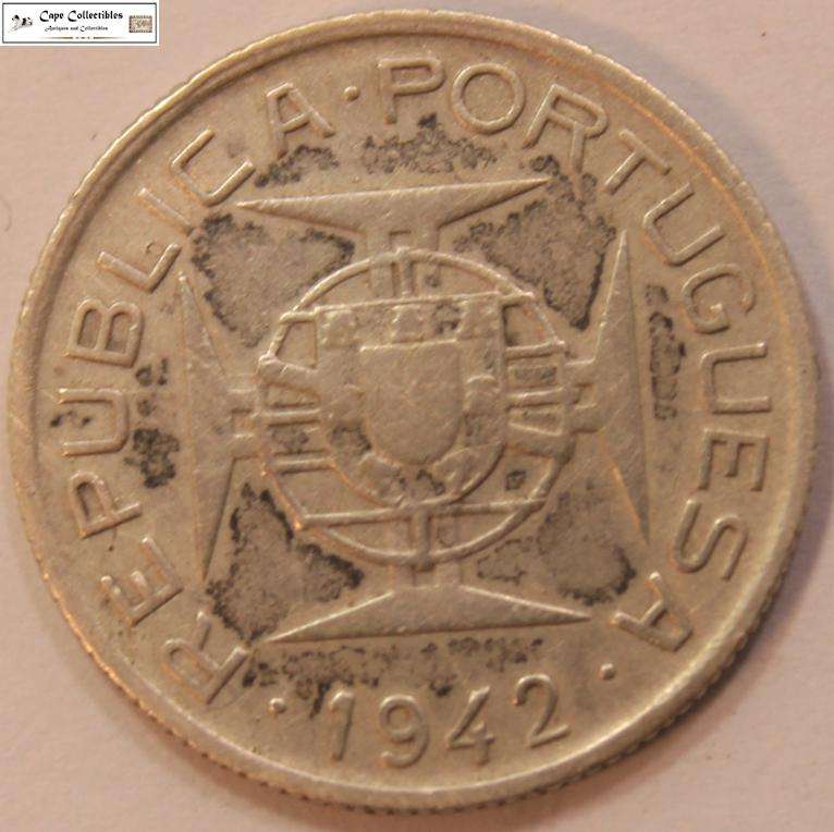 Mozambique 2.50 Escudos 1942 Coin Circulated