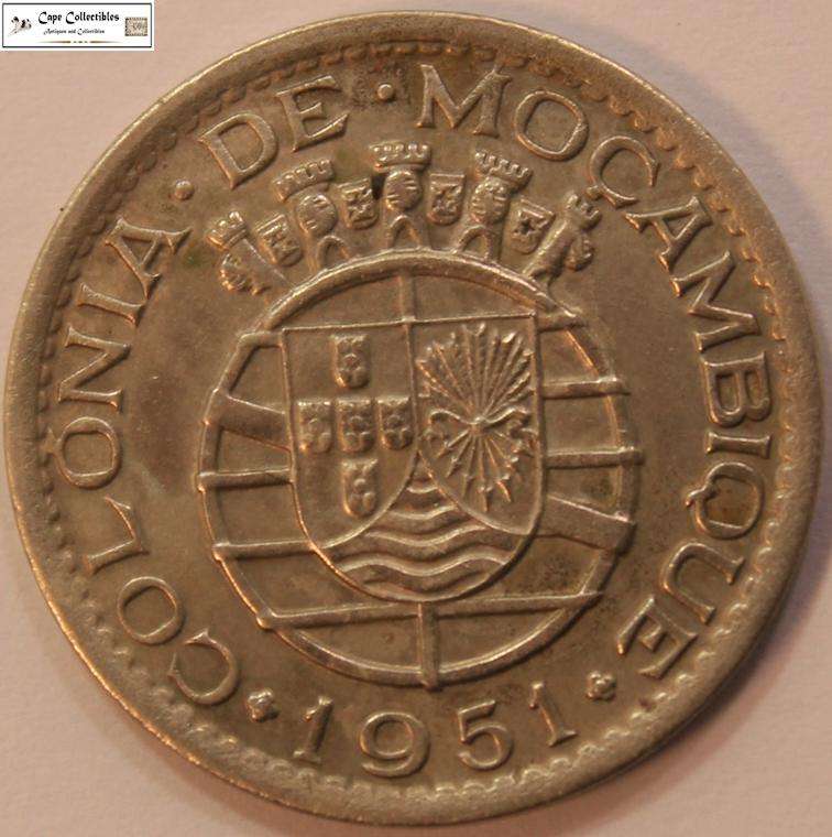 Mozambique 50 Centavos 1951 Coins Circulated