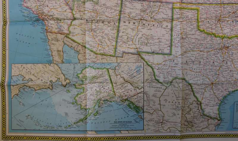 National Geographic Folded Map of The United States September 1982
