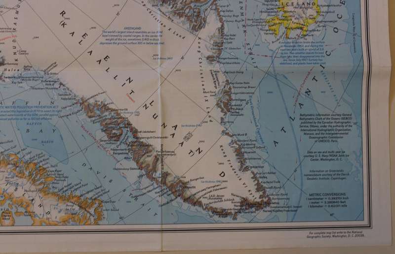 National Geographic Folded Map Arctic Ocean February 1983