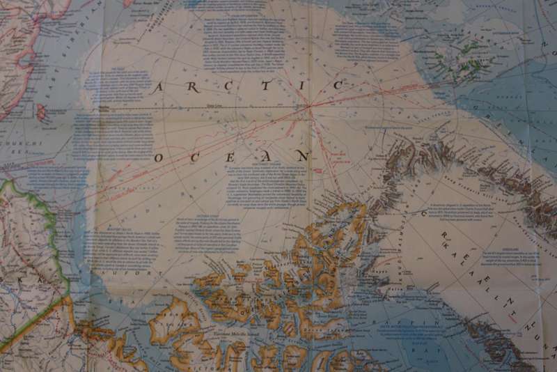 National Geographic Folded Map Arctic Ocean February 1983