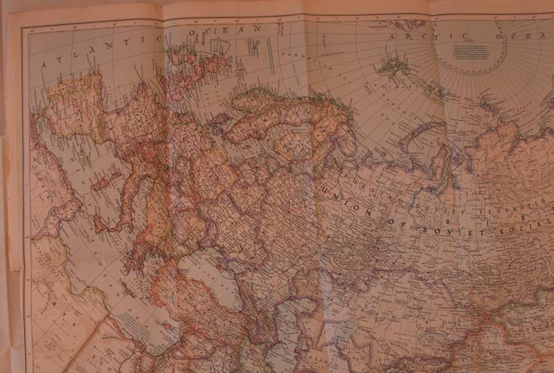 National Geographic Folded Map of Asia and Adjacent Areas March 1951