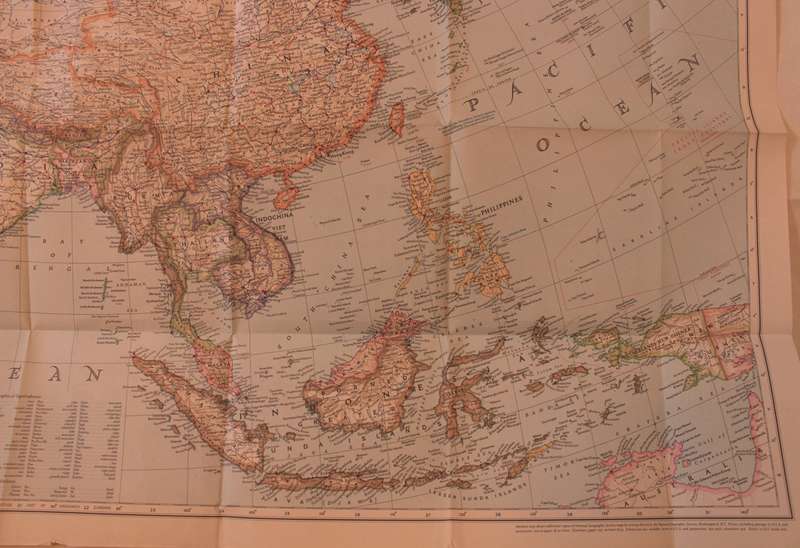 National Geographic Folded Map of Asia and Adjacent Areas March 1951