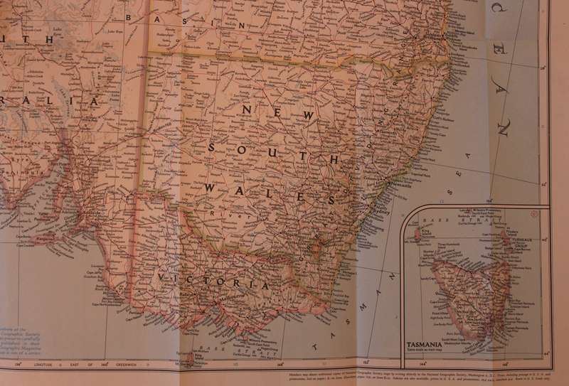 National Geographic Folded Map of Australia March 1948