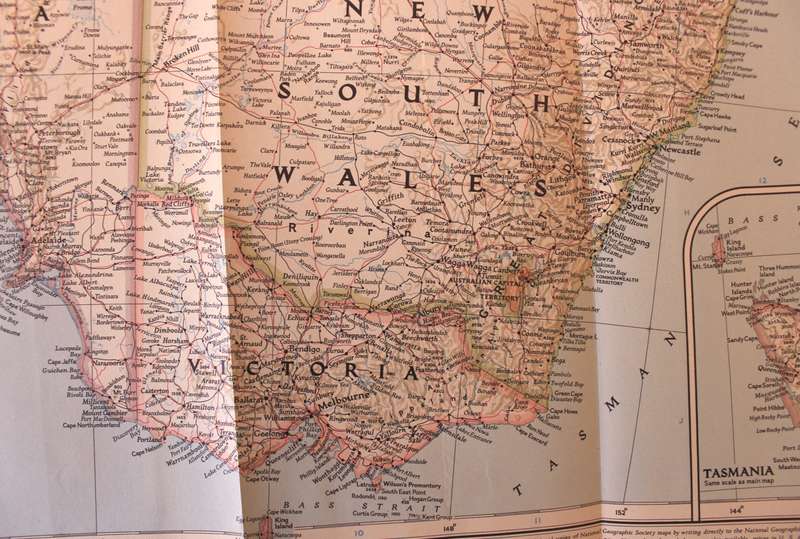 National Geographic Folded Map of Australia March 1948