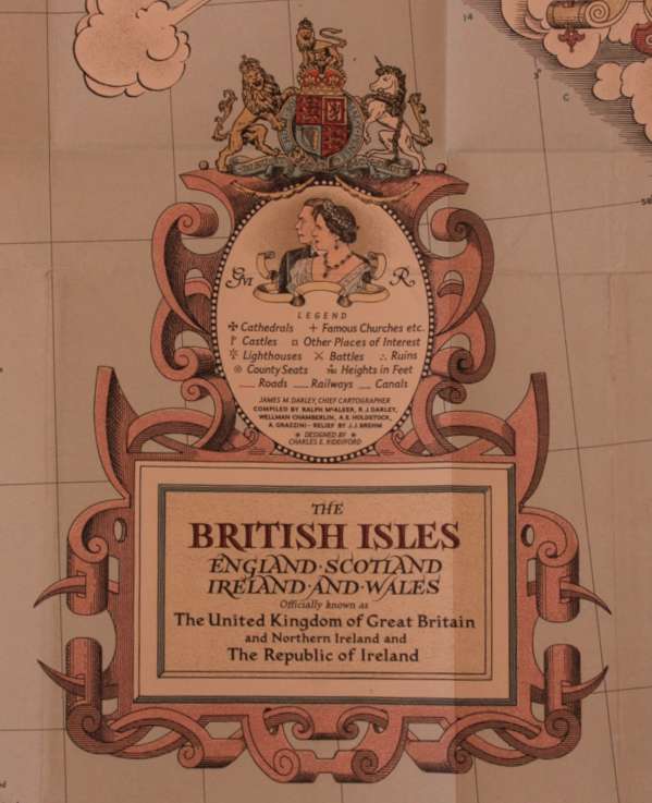 National Geographic Folded Map of The British Isles April 1949