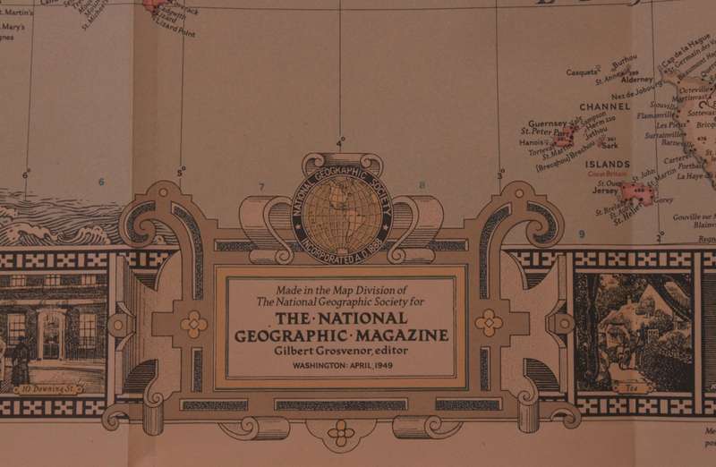 National Geographic Folded Map of The British Isles April 1949