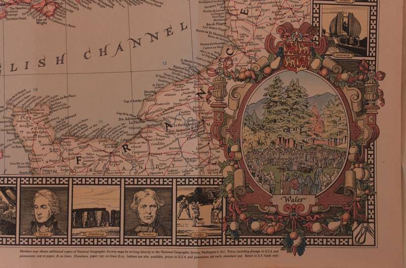 National Geographic Folded Map of The British Isles April 1949