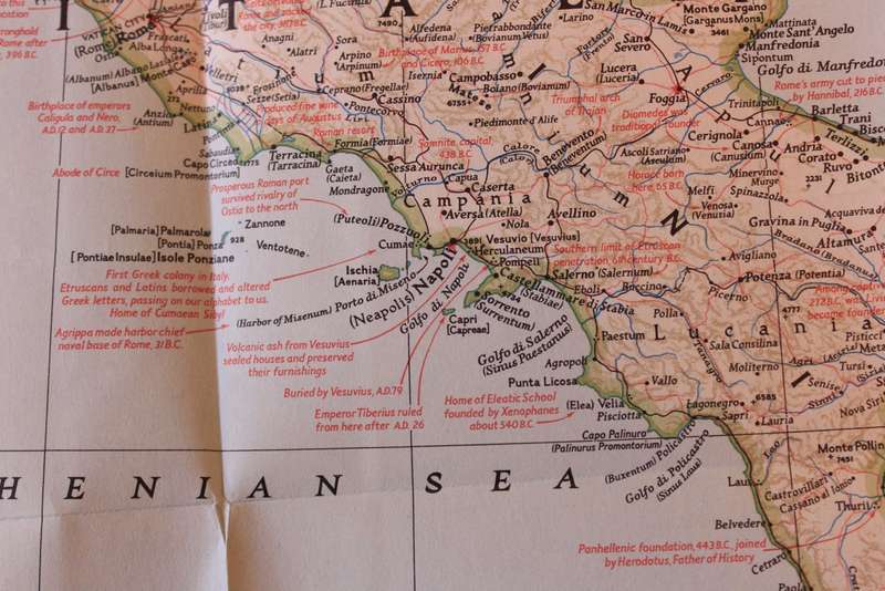 National Geographic Folded Map of the Classical Land of The Mediterranean December 1949