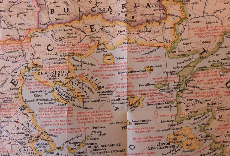 National Geographic Folded Map of the Classical Land of The Mediterranean December 1949