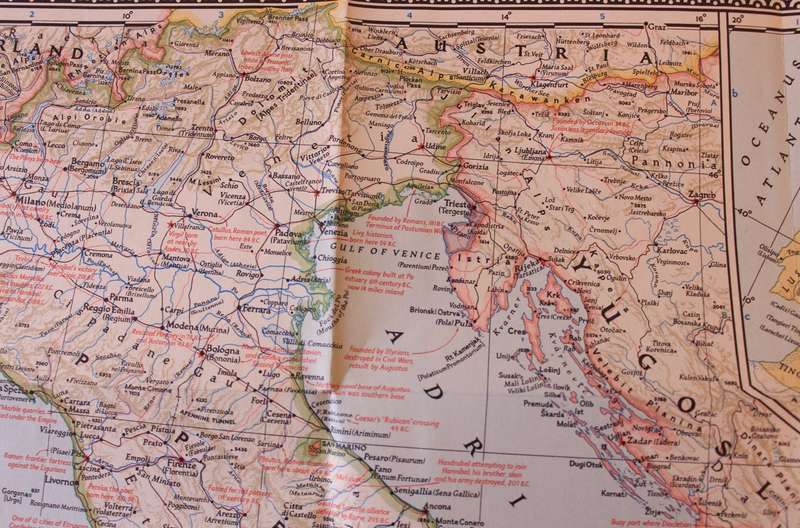 National Geographic Folded Map of the Classical Land of The Mediterranean December 1949