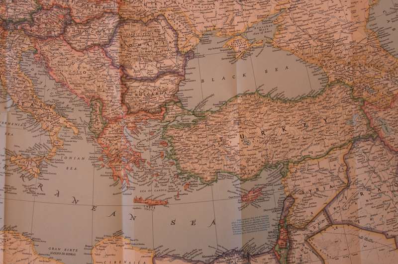 National Geographic Folded Map of Europe and the Near East June 1949