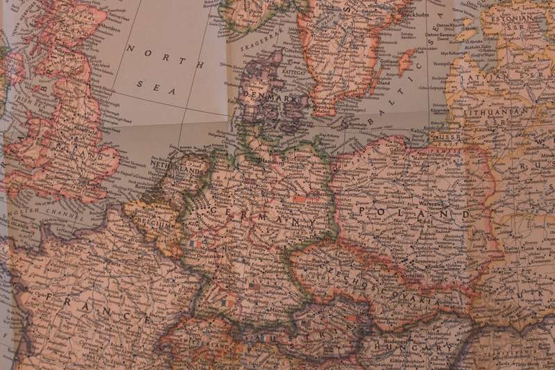 National Geographic Folded Map of Europe and the Near East June 1949