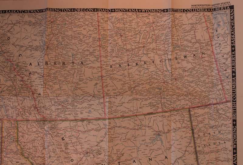National Geographic Folded Map Of The North West United States June 1950