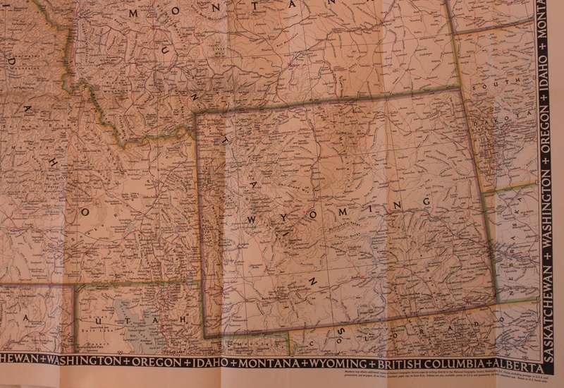 National Geographic Folded Map Of The North West United States June 1950