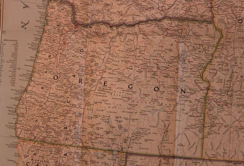 National Geographic Folded Map Of The North West United States June 1950