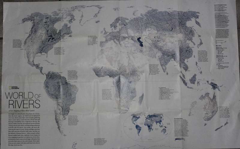 National Geographic Folded Map World Of Rivers April 2010
