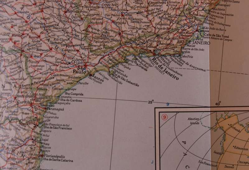 National Geographic Folded Map of South America October 1950