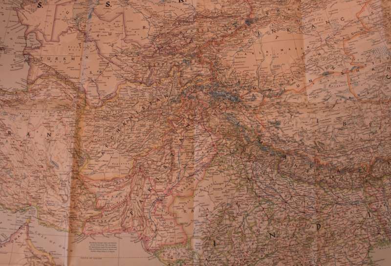 National Geographic Folded Map of South West Asia March 1952