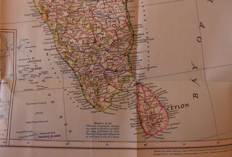 National Geographic Folded Map of South West Asia March 1952