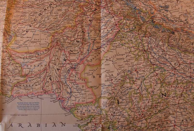 National Geographic Folded Map of South West Asia March 1952