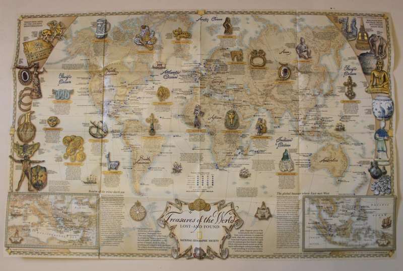 National Geographic Folded Map Sunken Treasures July 2001