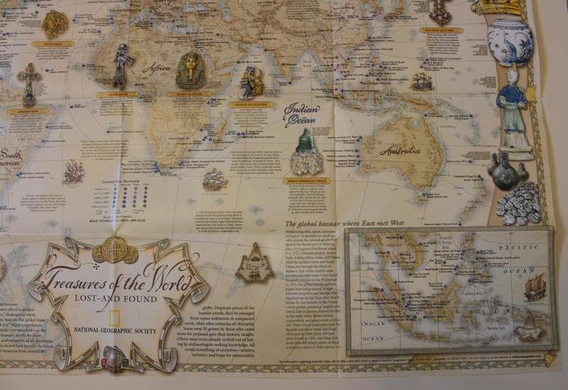 National Geographic Folded Map Sunken Treasures July 2001