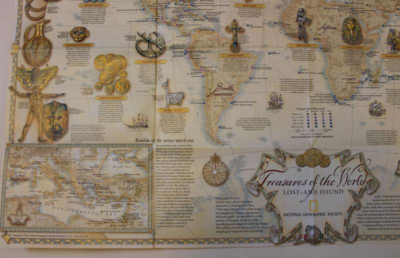National Geographic Folded Map Sunken Treasures July 2001