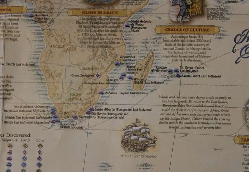 National Geographic Folded Map Sunken Treasures July 2001